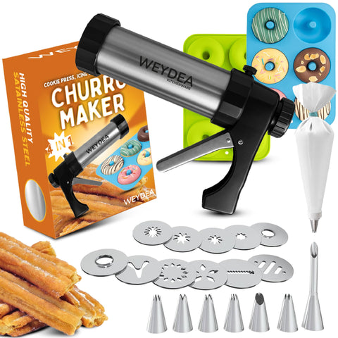  WEYDEA Churro Maker 4-en-1 diseño compacto para almacenamiento práctico.