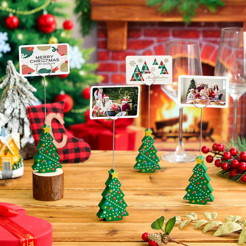 Weysat Portatarjetas Arbol Navidad Detalle Luz: brillo suave para señalización de asientos.