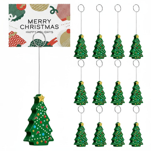 Weysat Portatarjetas Arbol Navidad Madera: soporte elegante para tarjetas en la mesa.