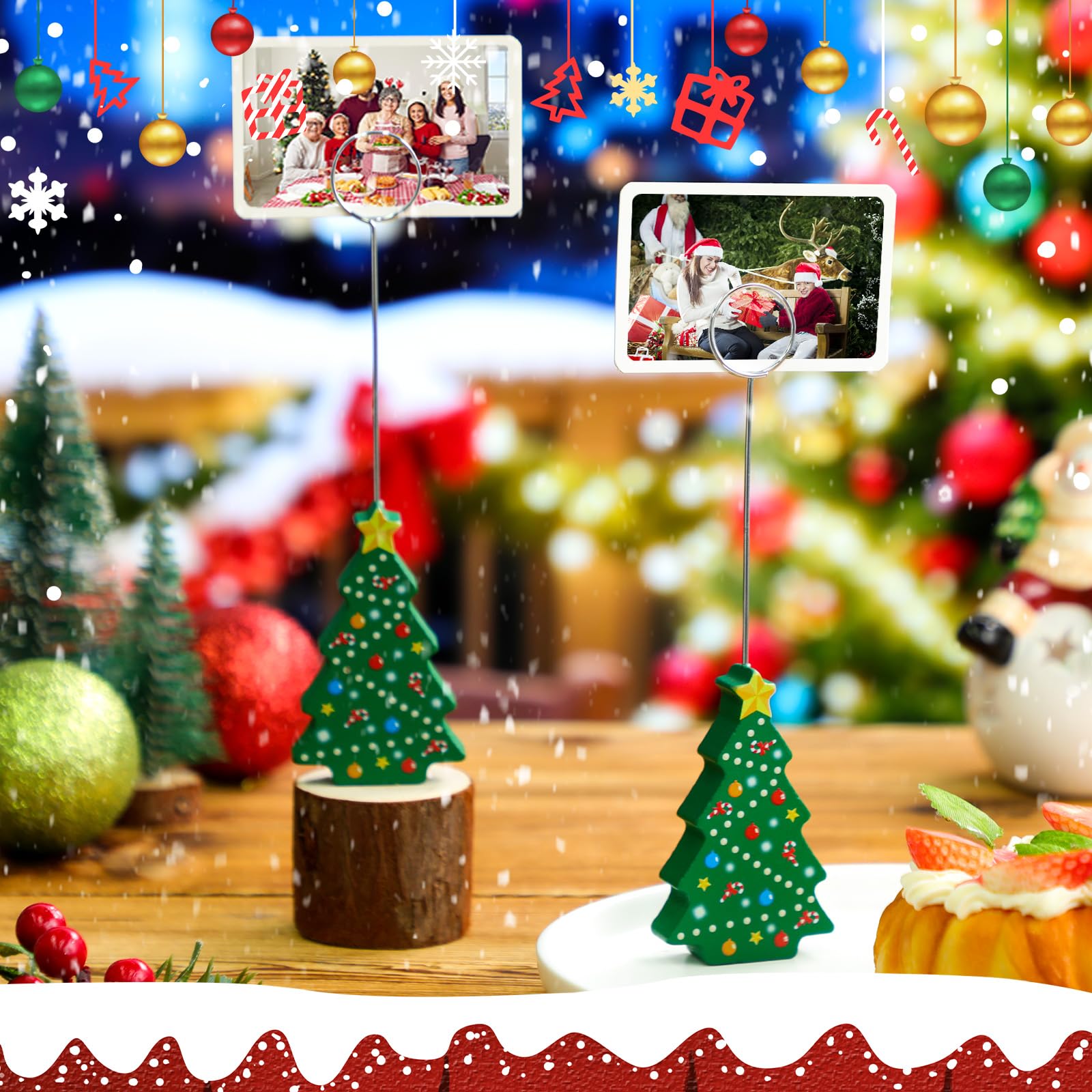 Weysat Portatarjetas Foto Memorando Navidad: también apto para fotos o notas decorativas.