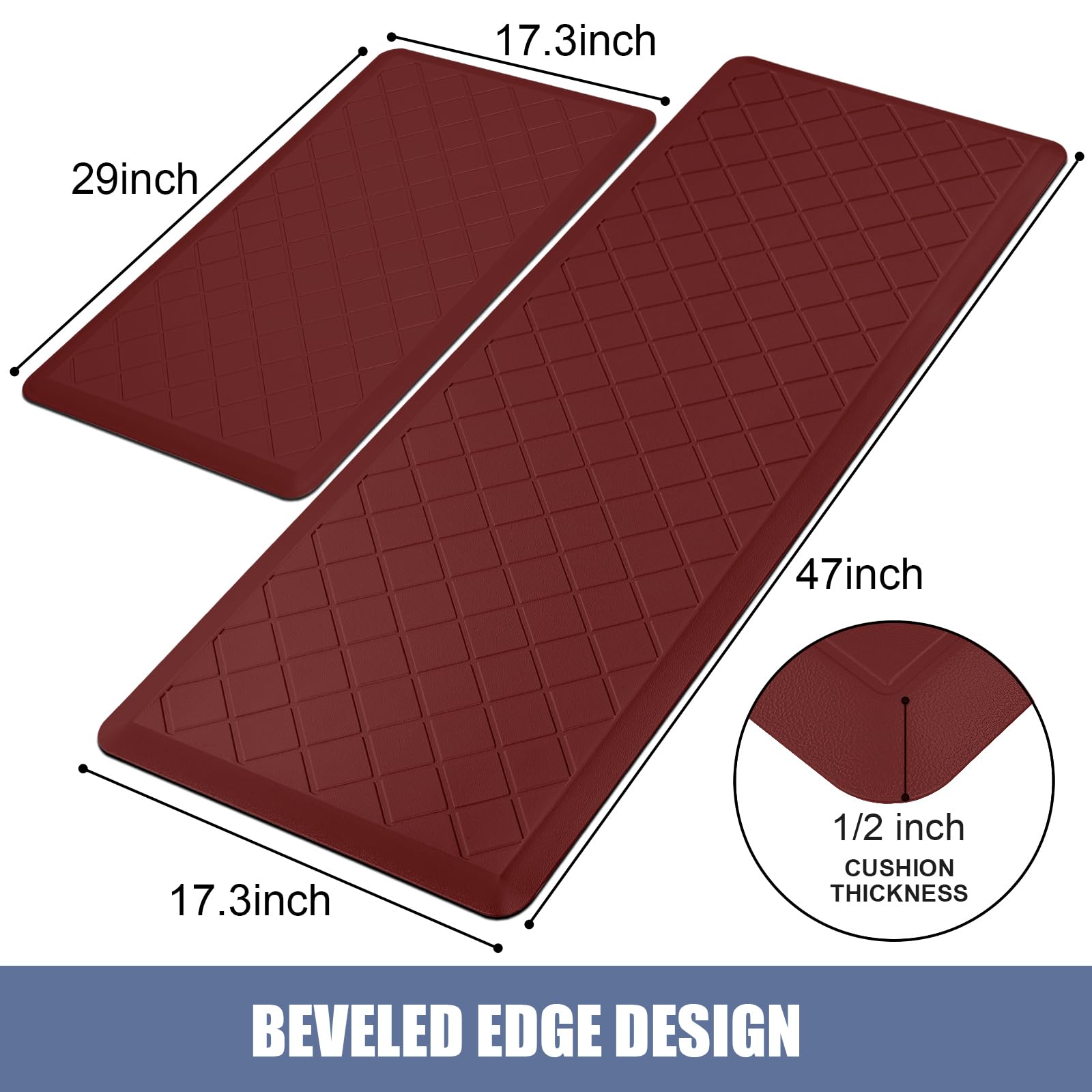 WEZVIX alfombra cocina antideslizante con borde biselado para evitar deslizamientos.