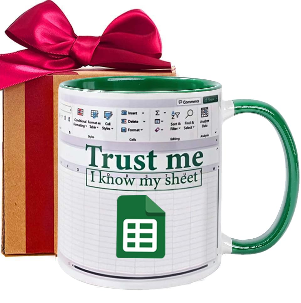 Taza WFFW Excel frente con texto, ideal para la oficina contable.