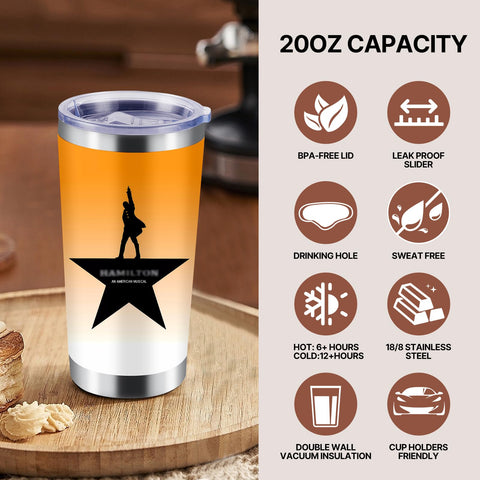 Vaso térmico Rise Up, acero inoxidable 18-8 y tapa sin BPA para mayor seguridad.