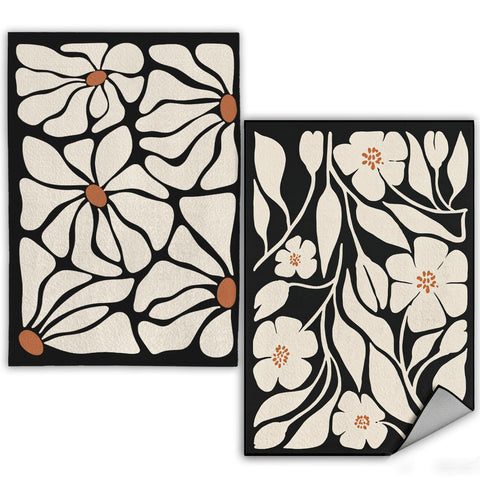WFSM toallas de cocina boho con flor negra, suaves y absorbentes para secar