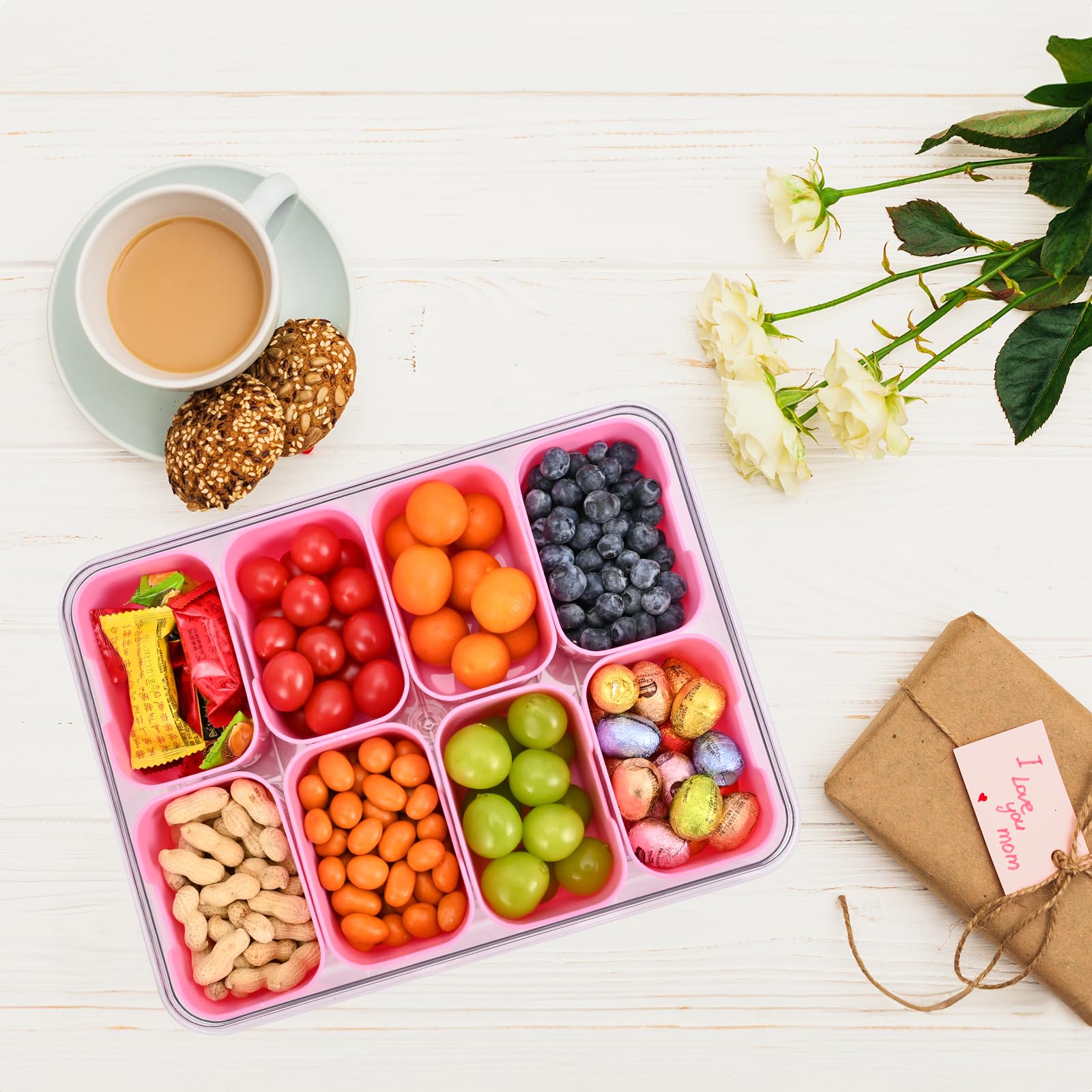 WGBP Snack Box con cierre seguro para transporte sin derrames.