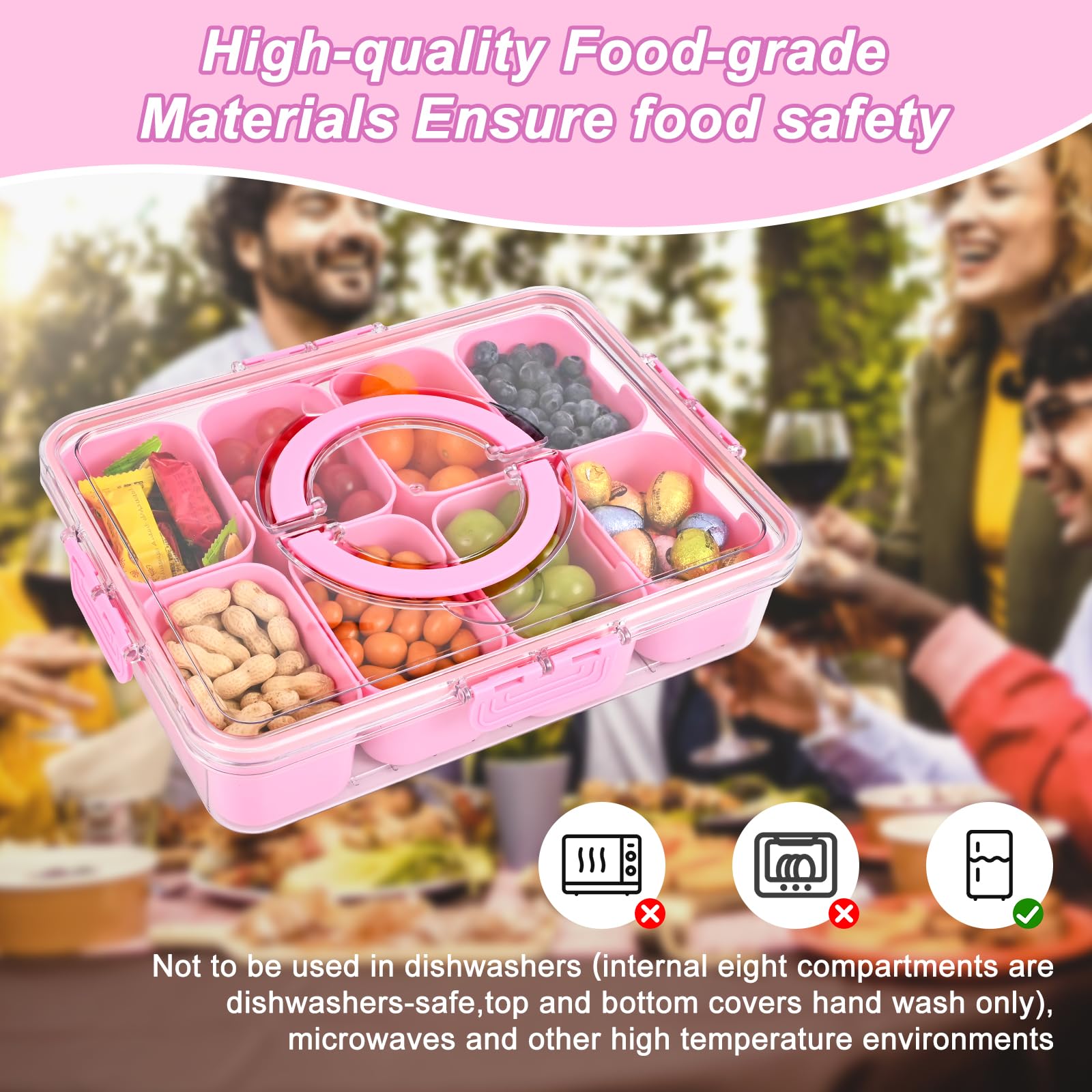 WGBP Snack Box, diseño ordenado con 8 secciones para snacks.