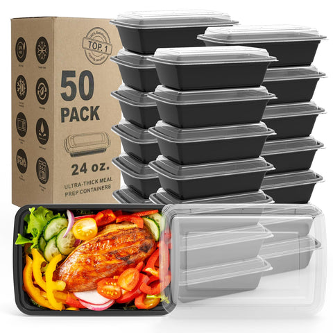 WGCC contenedores para preparación de alimentos, 50-pack, tapas herméticas para conservar frescura.