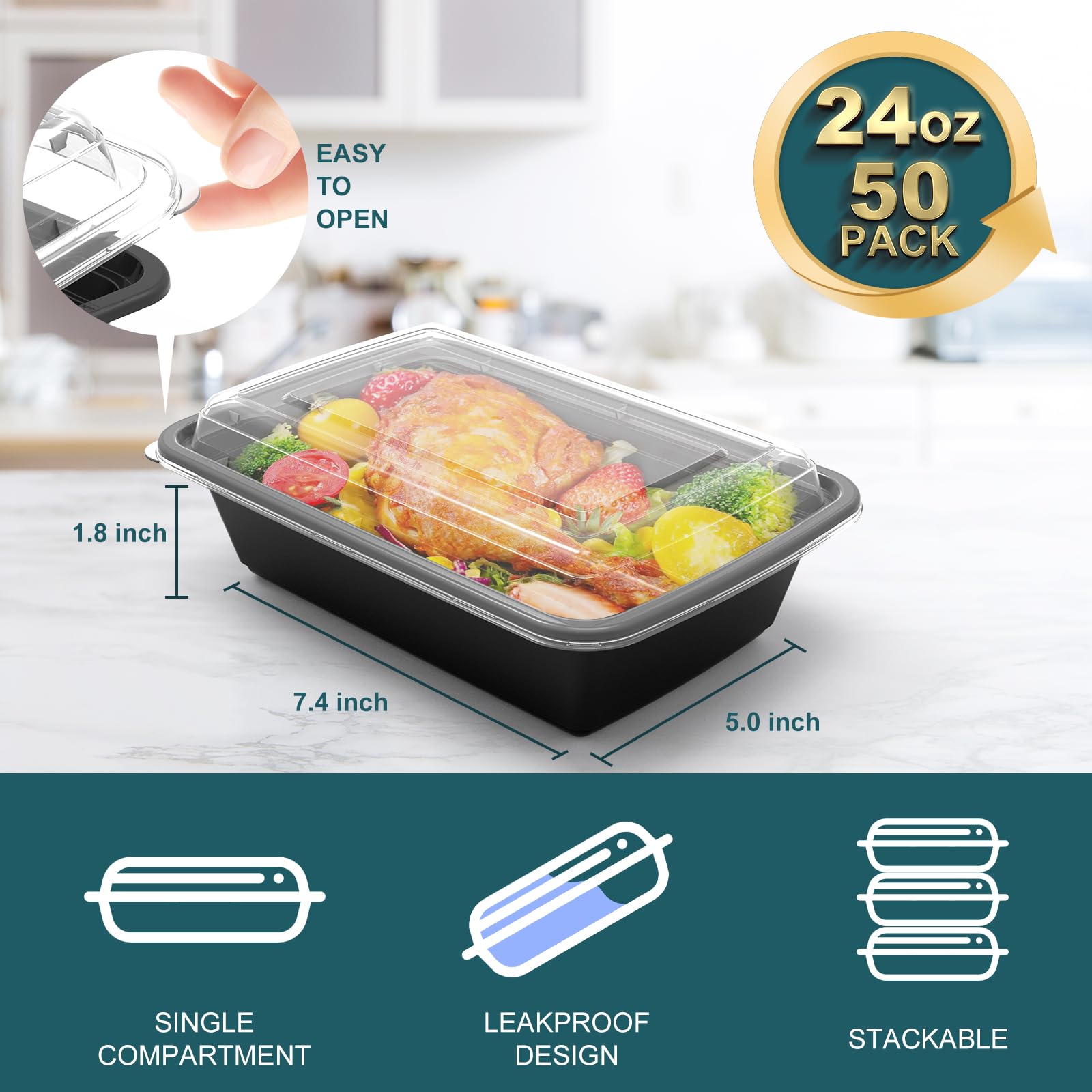 WGCC tapas herméticas en contenedores para mantener sabores y olores dentro.