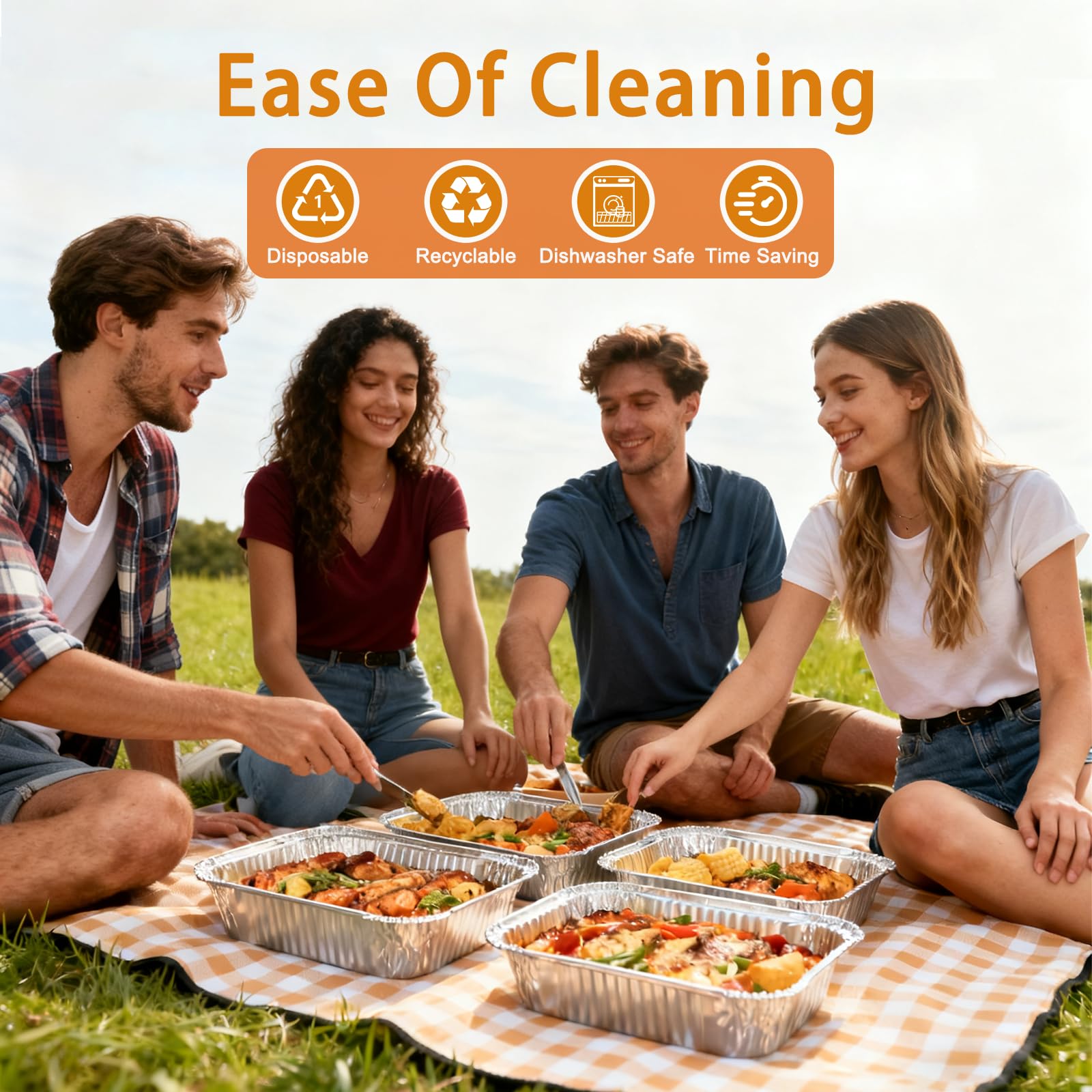 Whaleme bandejas resistentes a deformaciones, ideales para catering y banquetes.