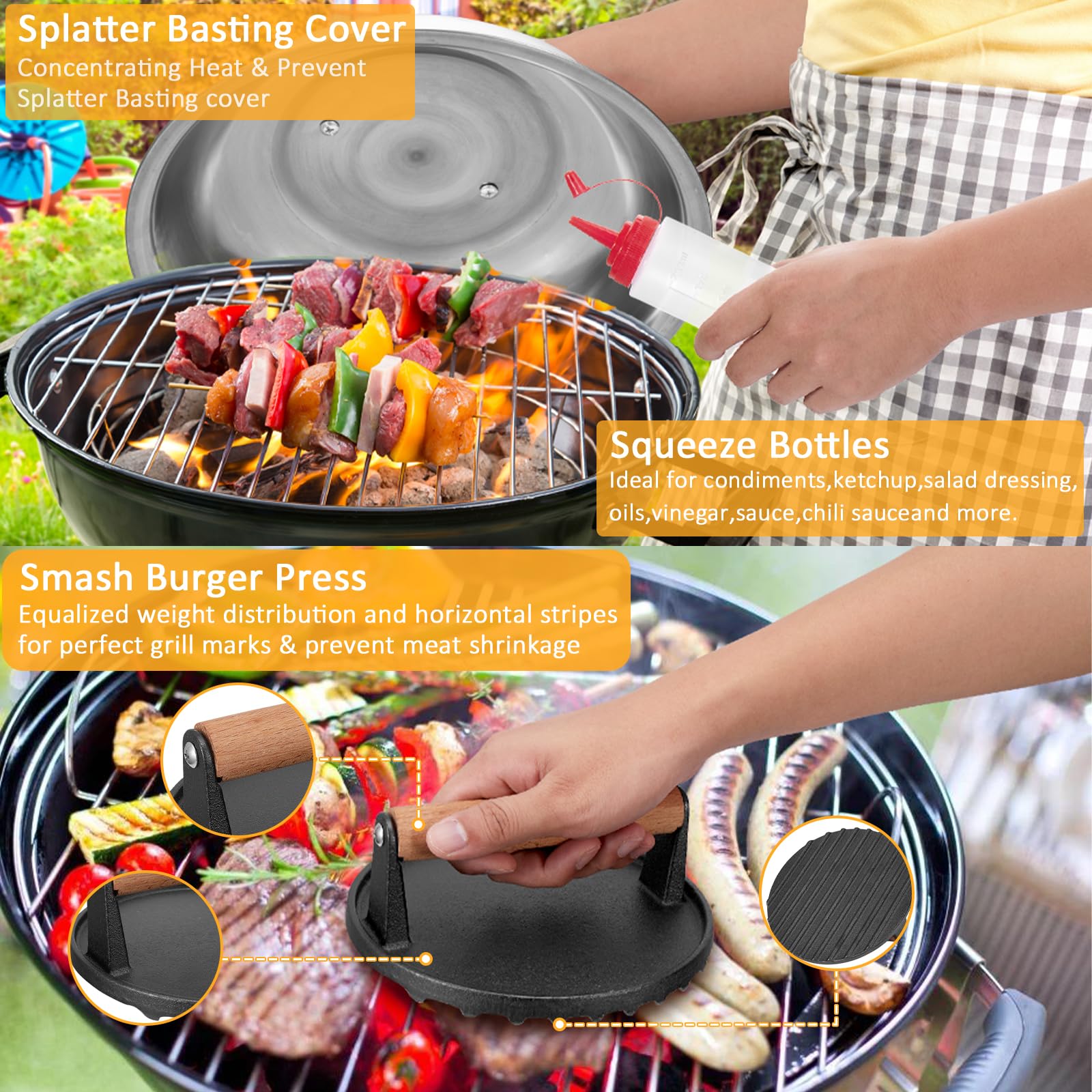 Whaleme pinzas-parrilla para sujetar carnes con seguridad