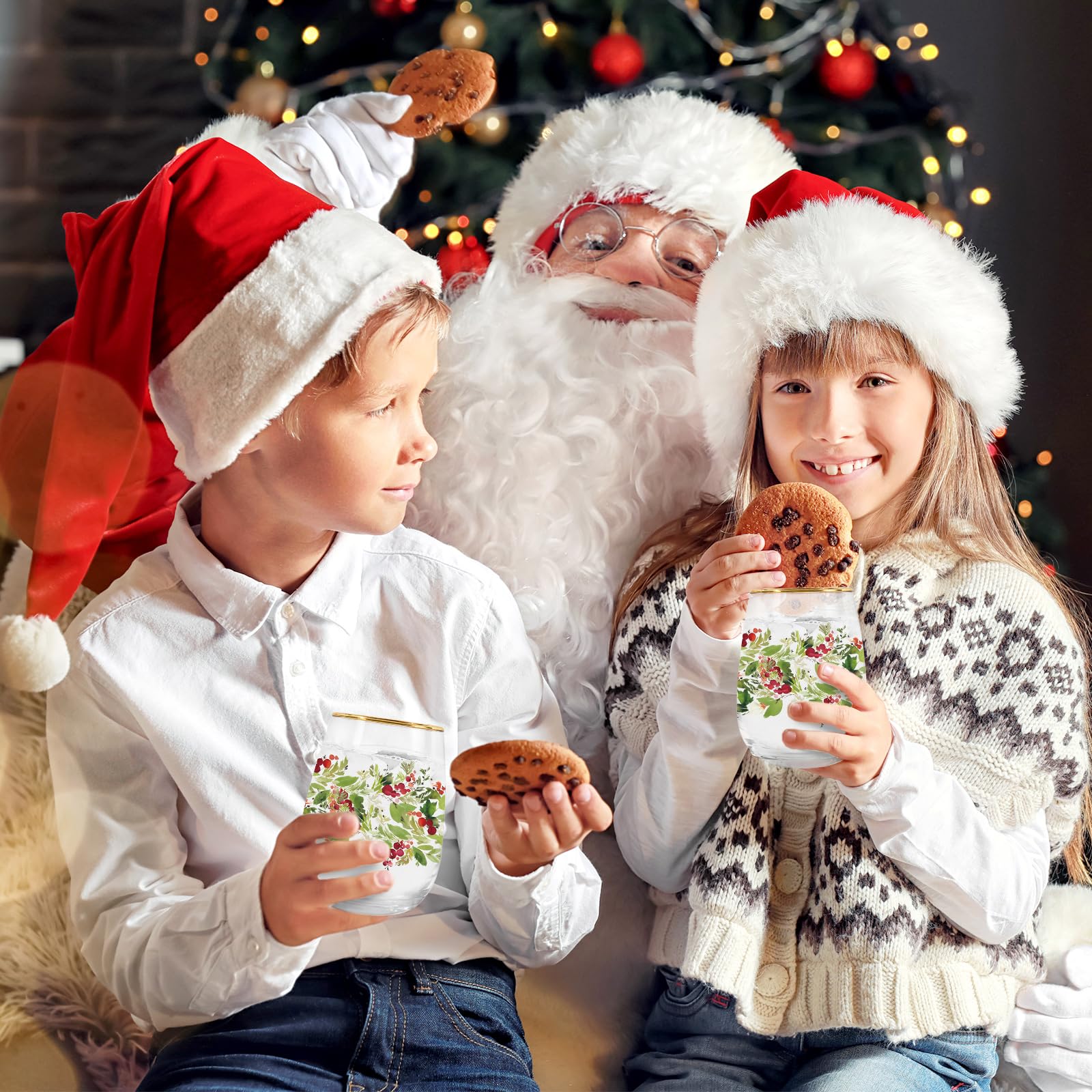 Whaline paquete de dos copas para regalos o reuniones familiares