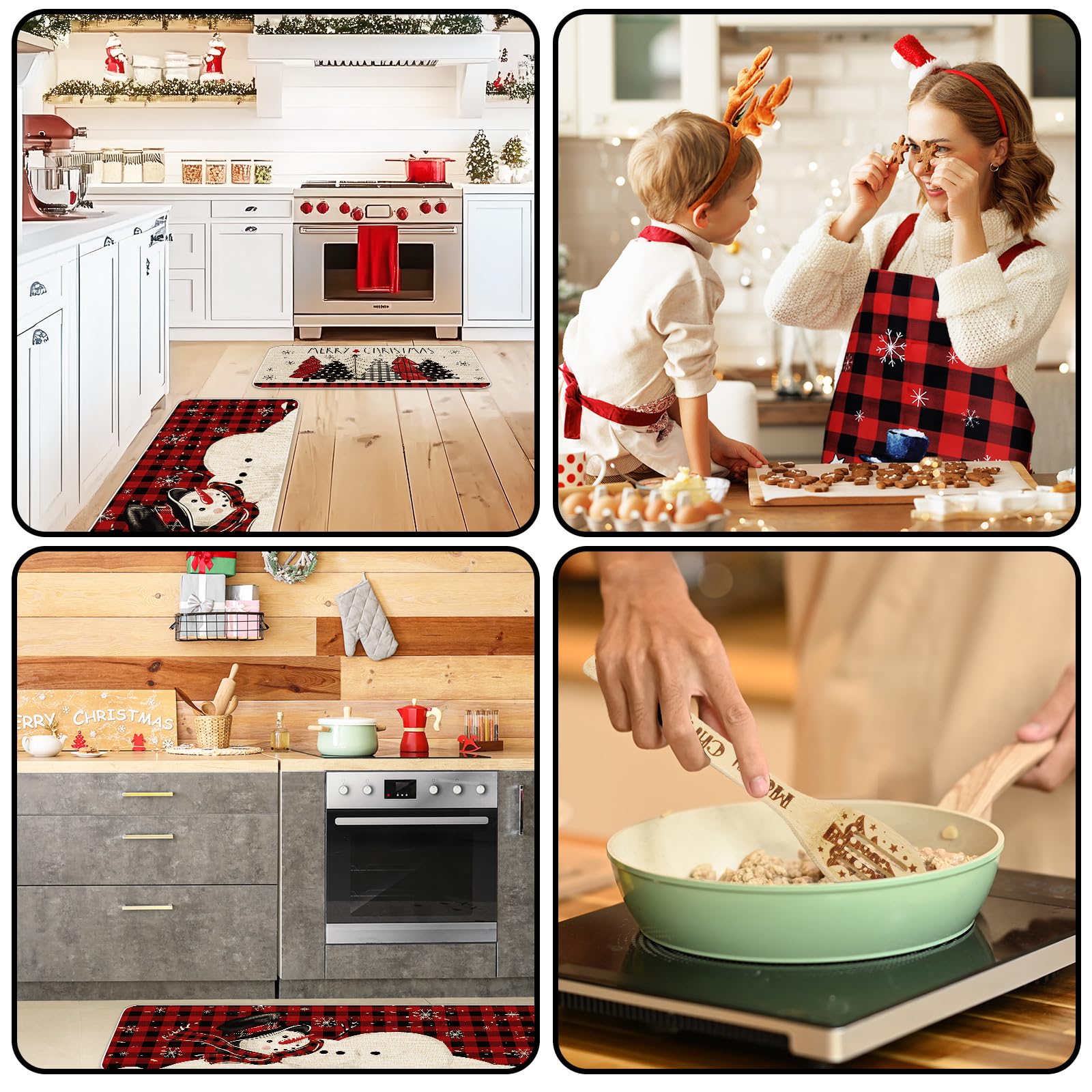 Whaline salvamanteles de madera para proteger superficies con estilo festivo.