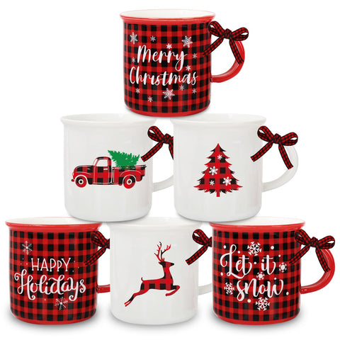 Whaline tazas mini Navidad con caja regalo, ideal para regalar en fiestas.