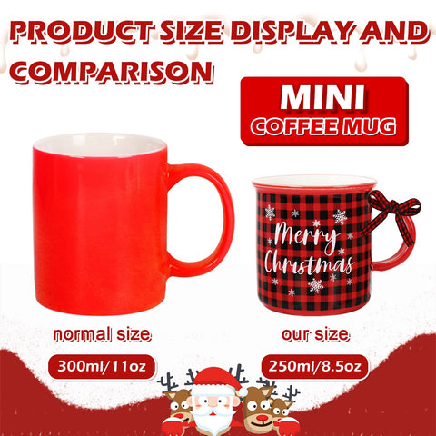 Whaline tazas mini Navidad con estampados diferentes, perfecto para decorar la mesa festiva.