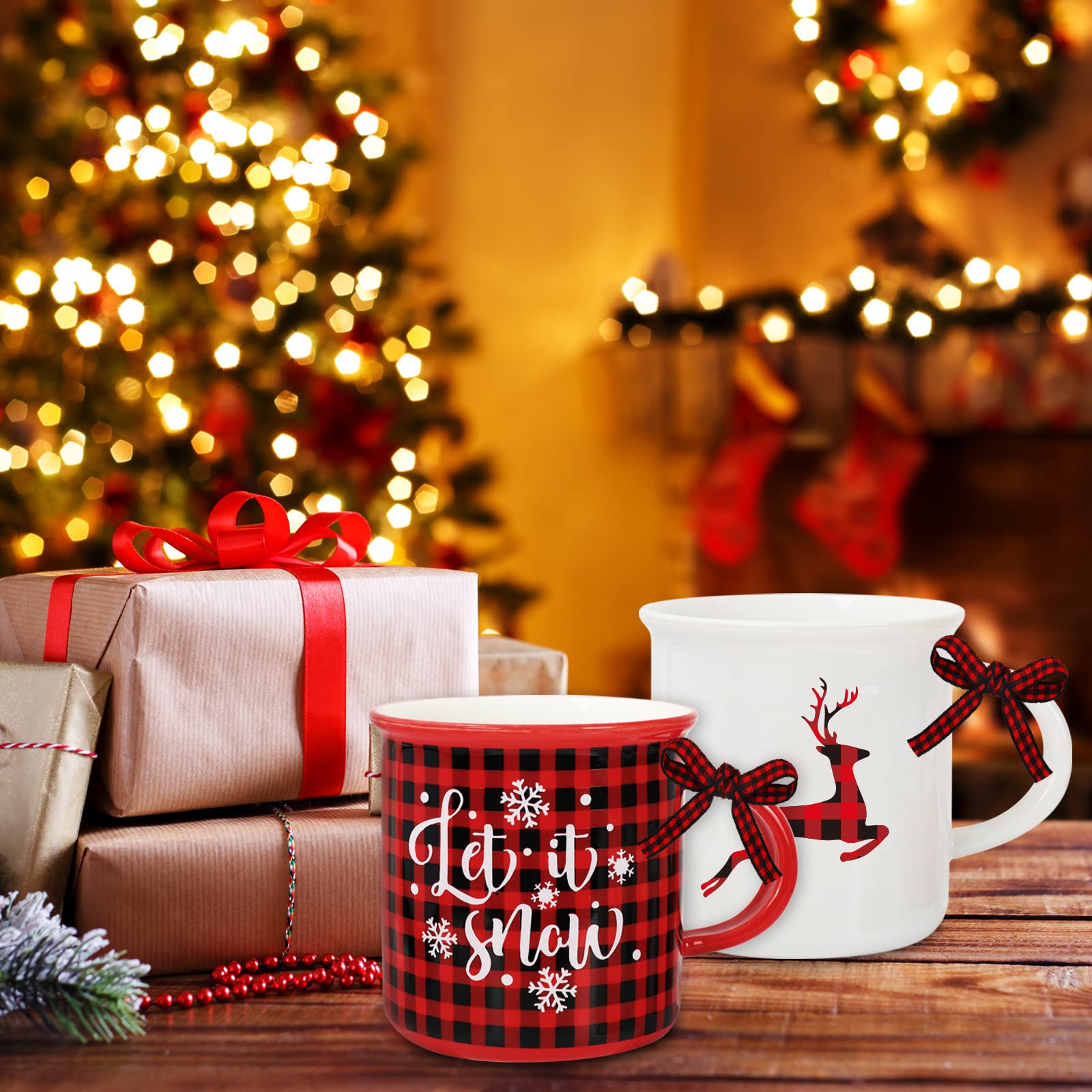 Whaline tazas mini Navidad para café, té o chocolate caliente.