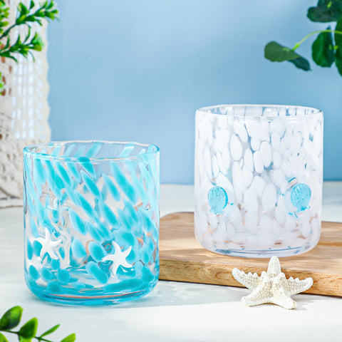 Whaline vaso con estrella de mar, ideal para bebidas frías y fiestas