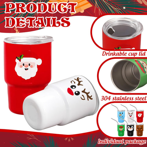 Whaline vasitos mini-shot ciervo, diseño festivo para cócteles pequeños
