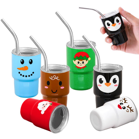 Whaline vasitos mini-shot con Santa y tapa, ideales para fiestas