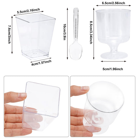 Whaline vaso postre 5oz cuadrado cristal: estilo moderno para buffets.