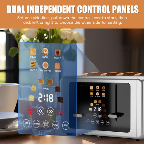 Whall Tostadora con control independiente para cada zona, ideal para desayunos simultáneos.