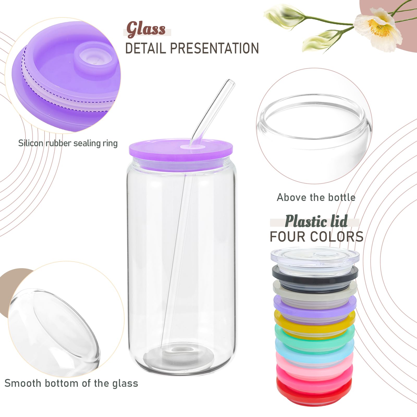 Pajillas de vidrio Wheathusk de 200 mm, reutilizables para bebidas frías.
