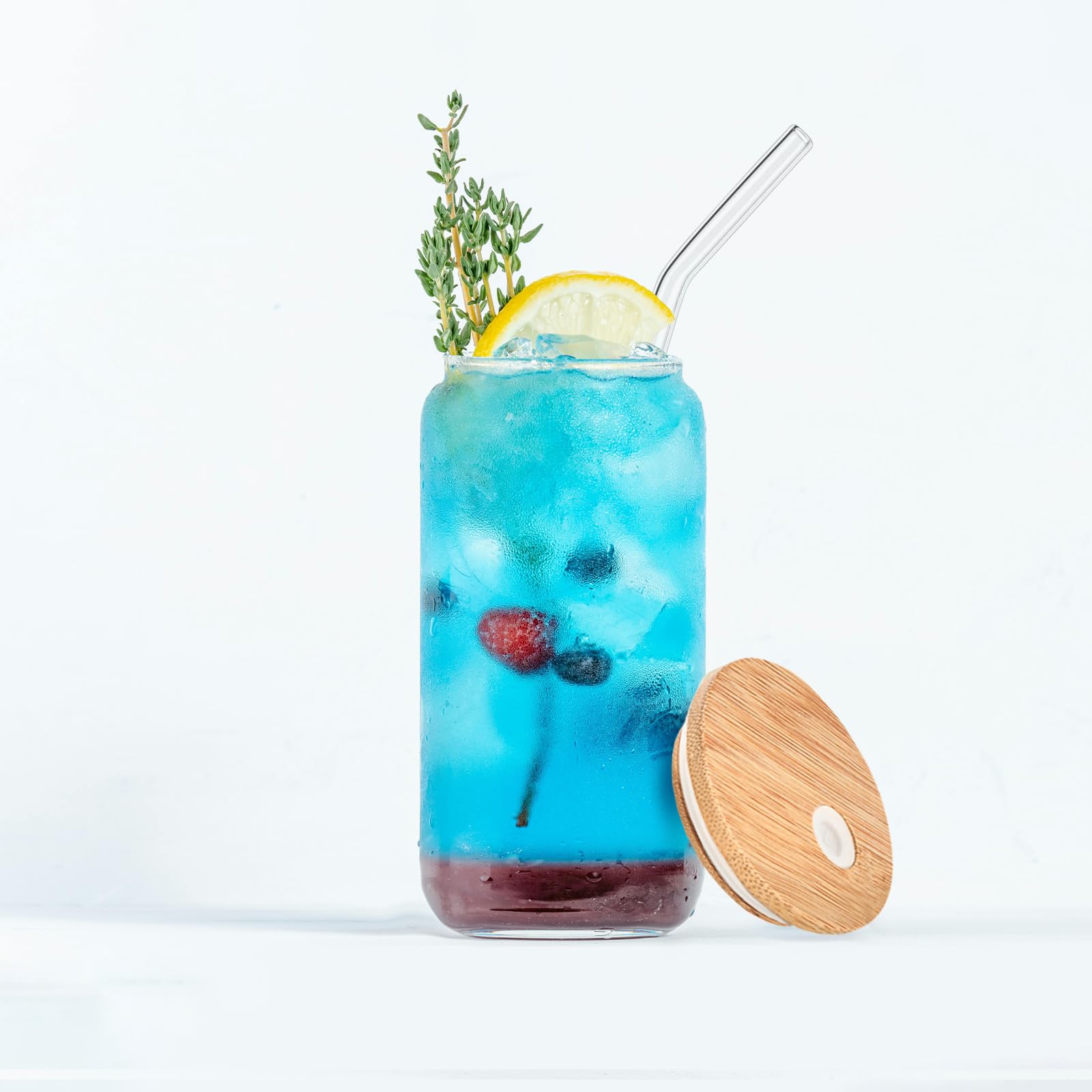 Tapas de bambú Wheathusk con orificio para pajilla, sello práctico para bebidas.