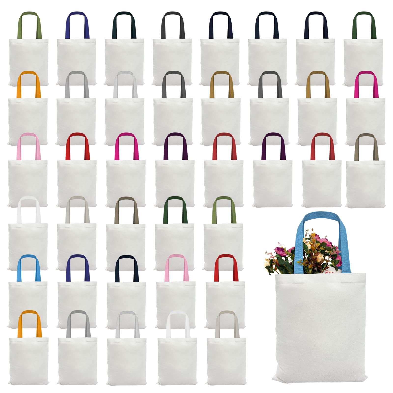 Bolsas tote WHEATHUSK reutilizables de lona poliéster blancas, uso diario y compras.