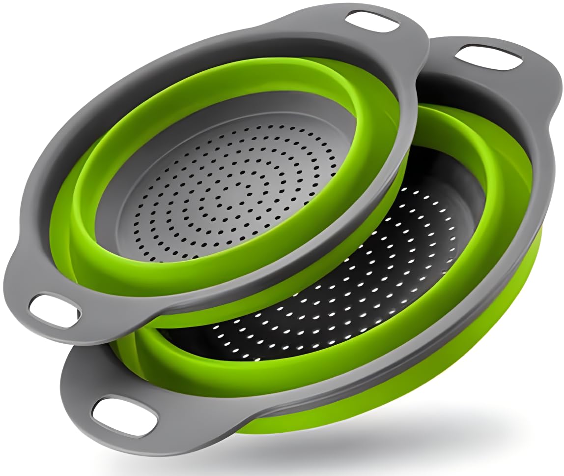 WHZHAOCAI colador colapsable verde para uso diario en la cocina