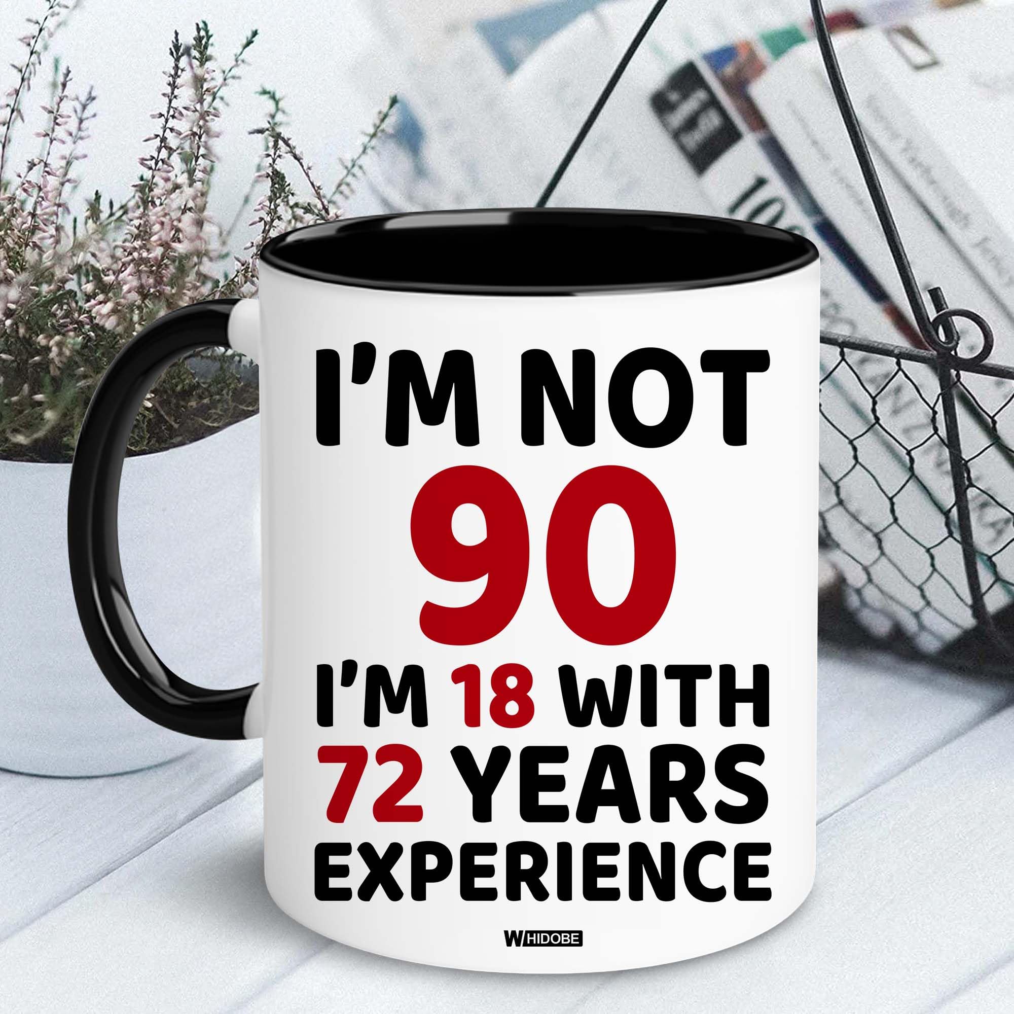 WHIDOBE taza cerámica 90 años, diseño duradero para uso diario.