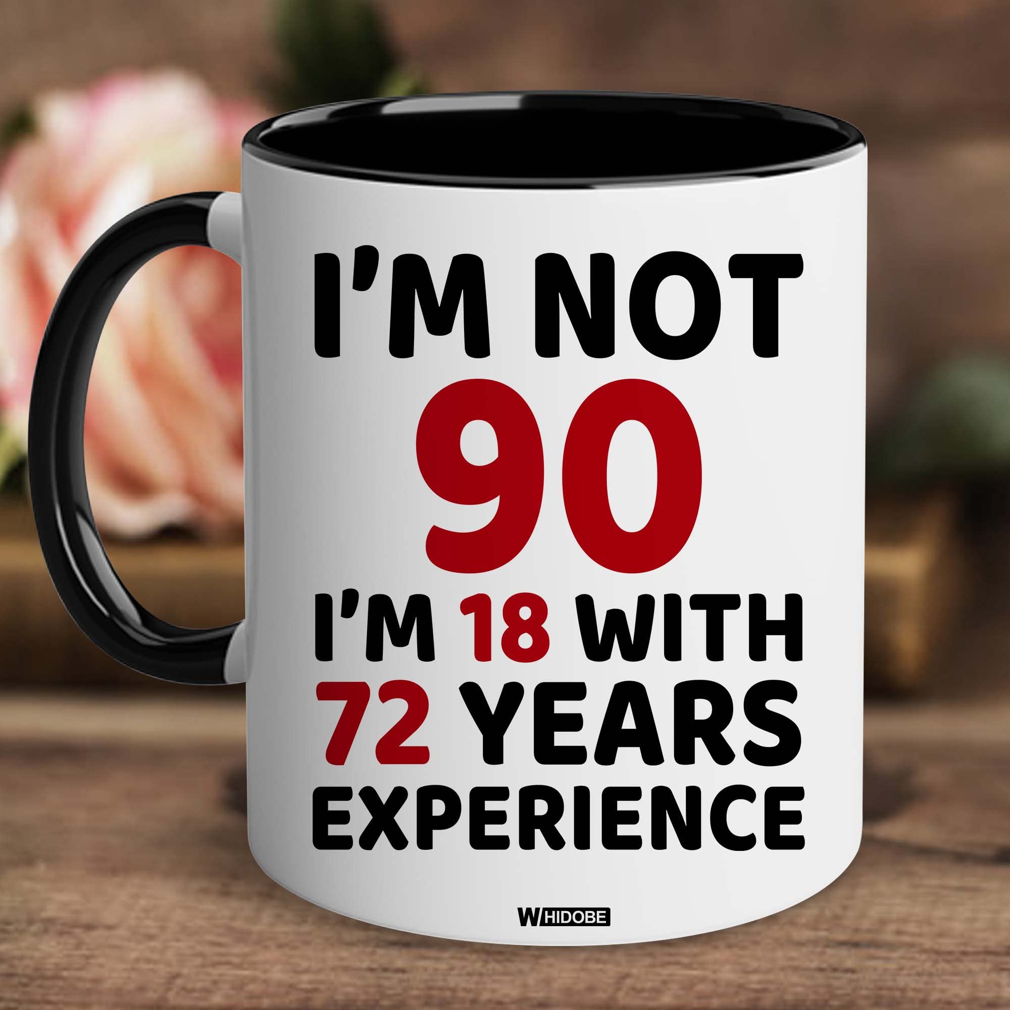 WHIDOBE taza 90 regalo abuelo para celebrar su cumpleaños.