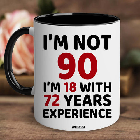 WHIDOBE taza 90 regalo abuelo para celebrar su cumpleaños.