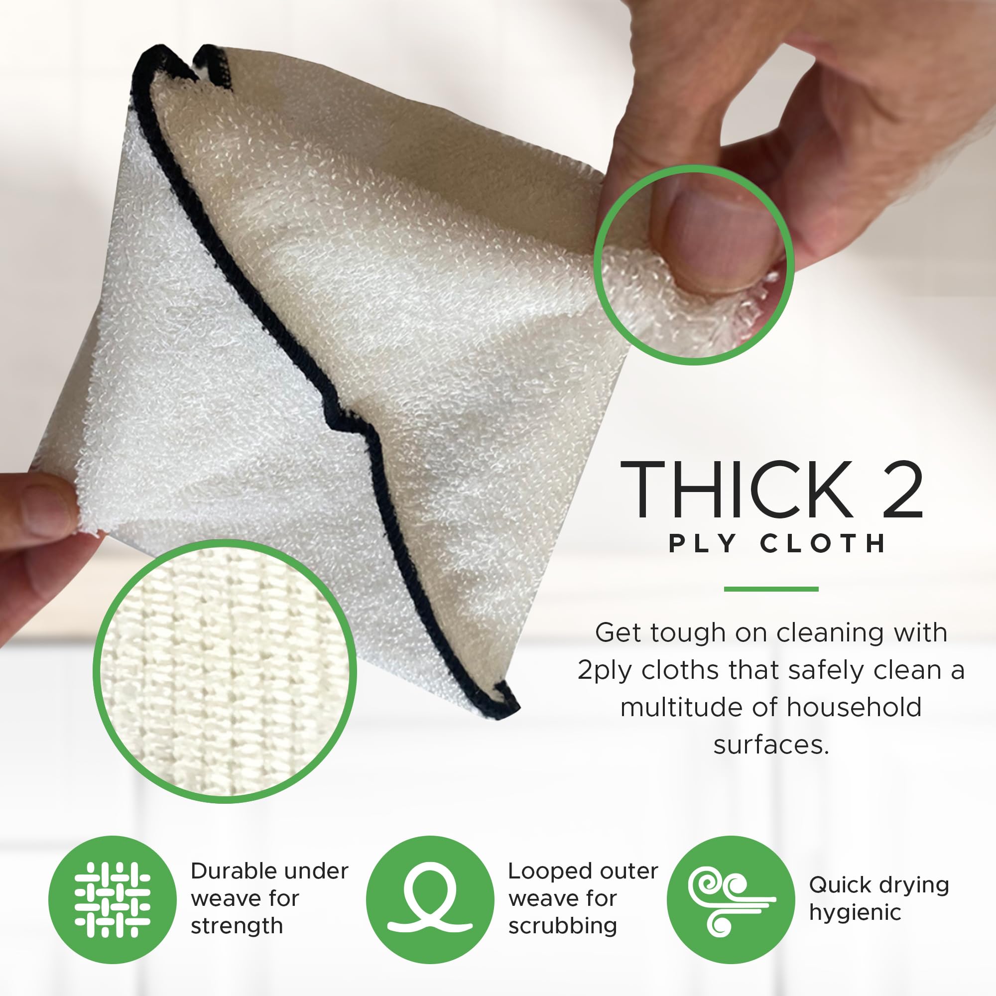 Paño Whiffkitch lavable a máquina, ideal para uso diario.