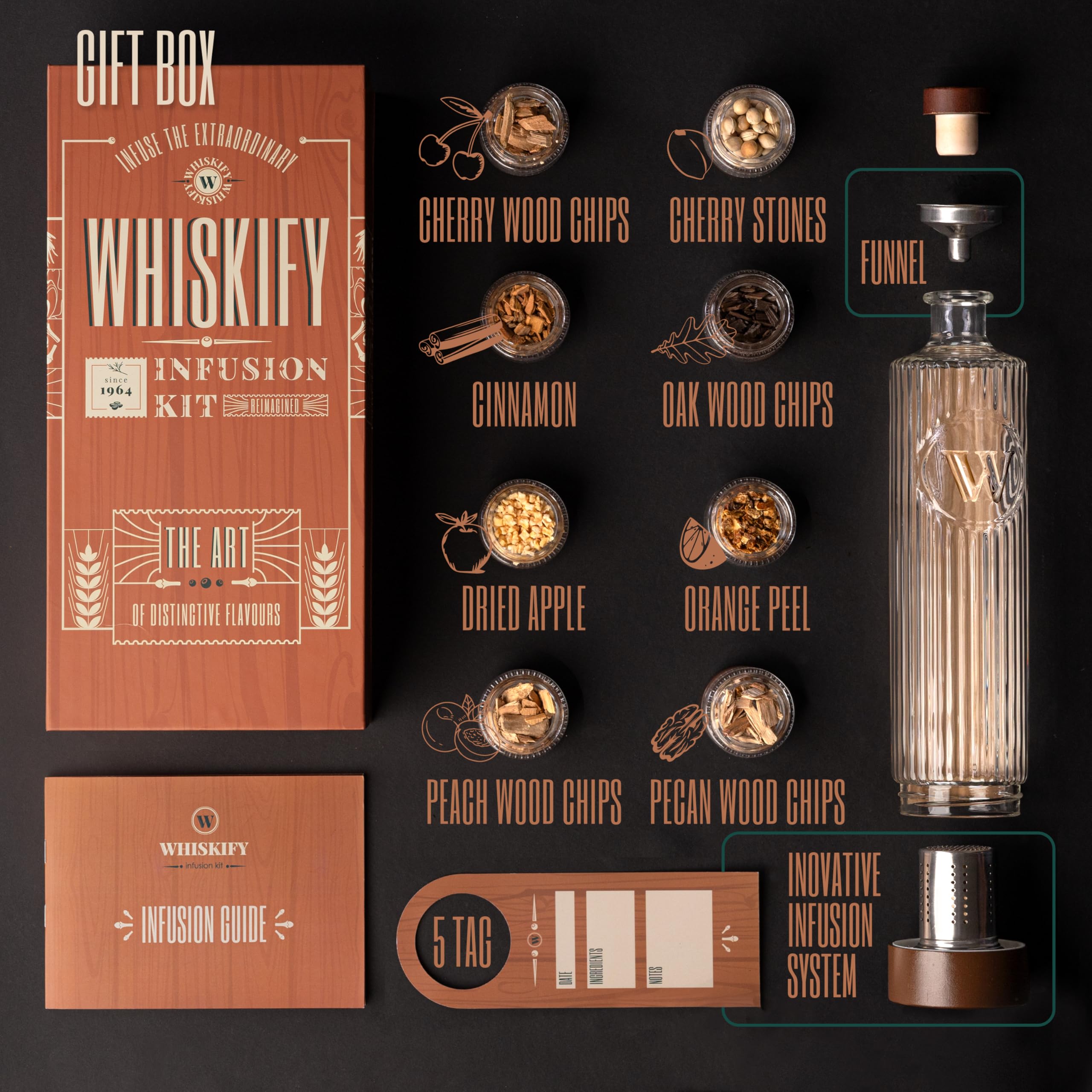Whiskify decantador con botánicos: decanta y experimenta notas naturales