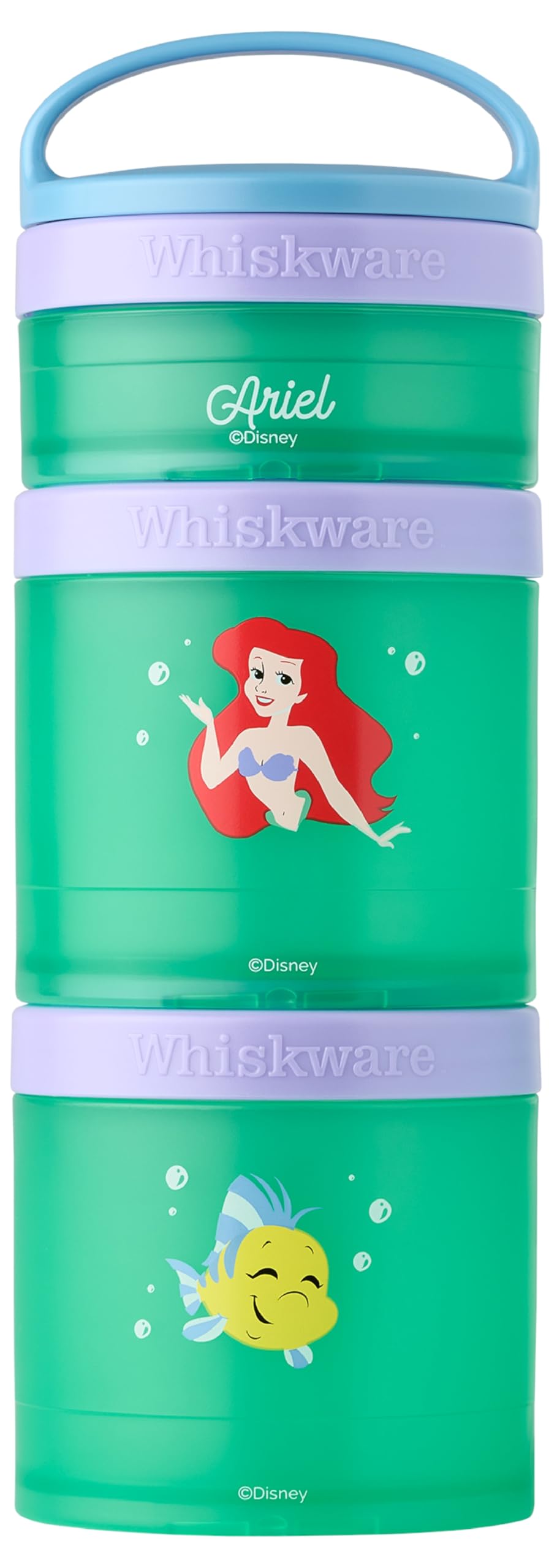Whiskware Ariel vista frontal del set apilable con diseño, facilita transporte