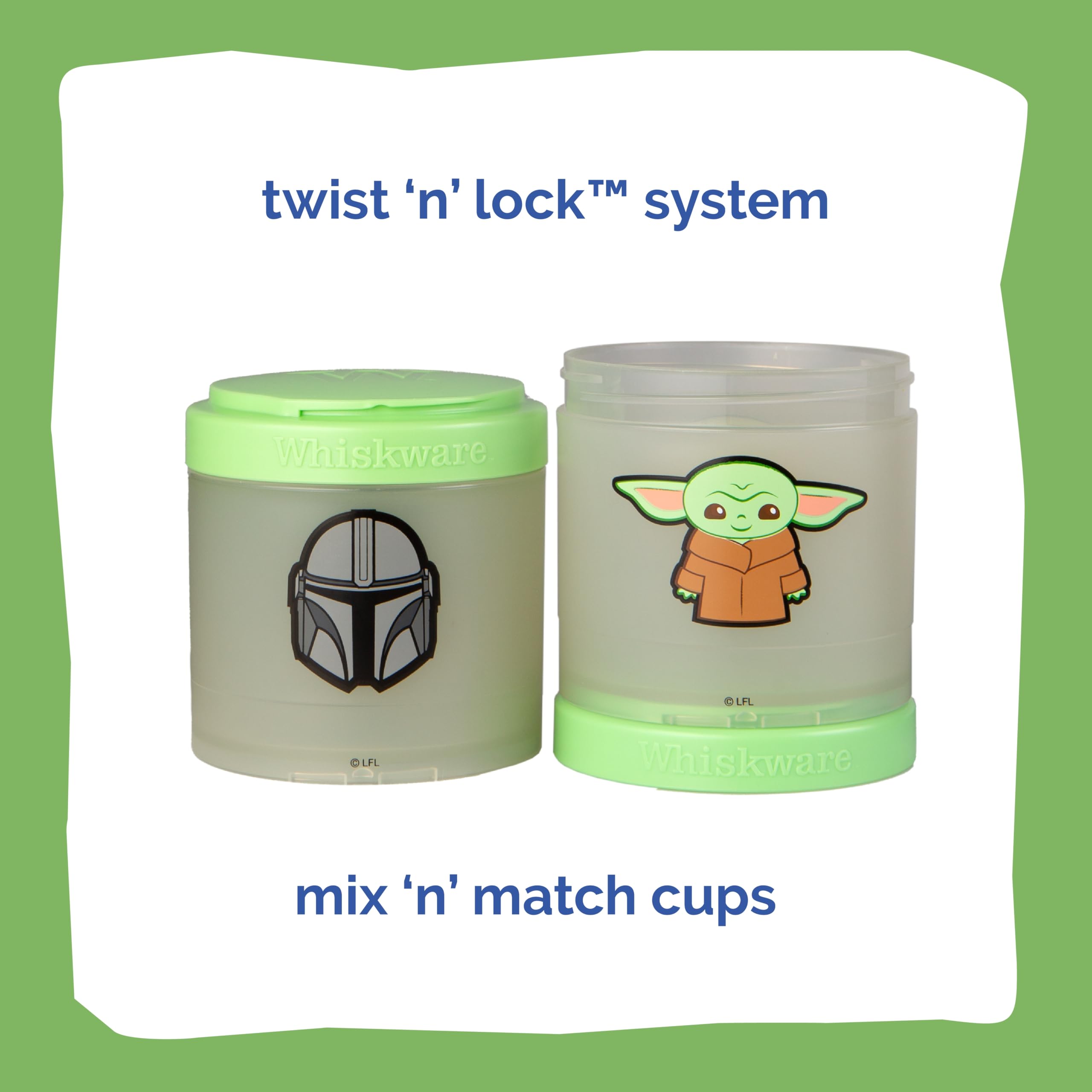 Whiskware The Child primer plano de la tapa y rosca, seguridad y cierre firme