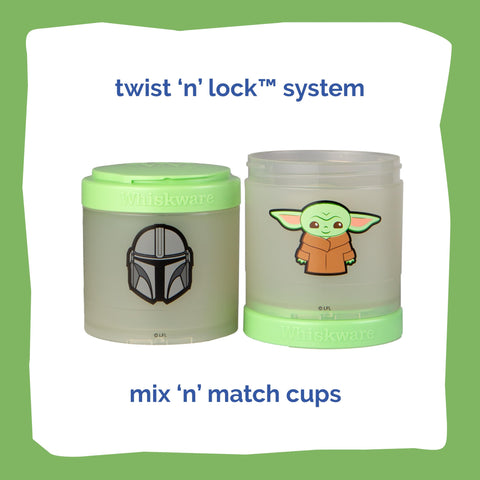 Whiskware The Child primer plano de la tapa y rosca, seguridad y cierre firme