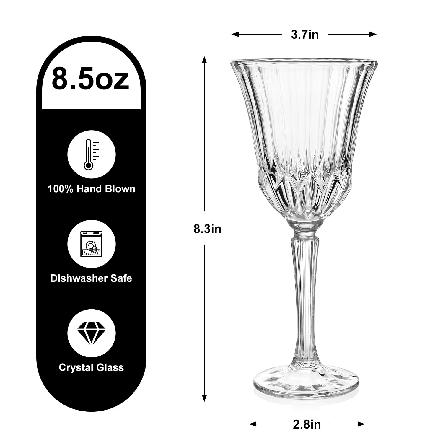 Whisquor vaso de vino rojo con capacidad 8,5 onzas para porciones equilibradas.