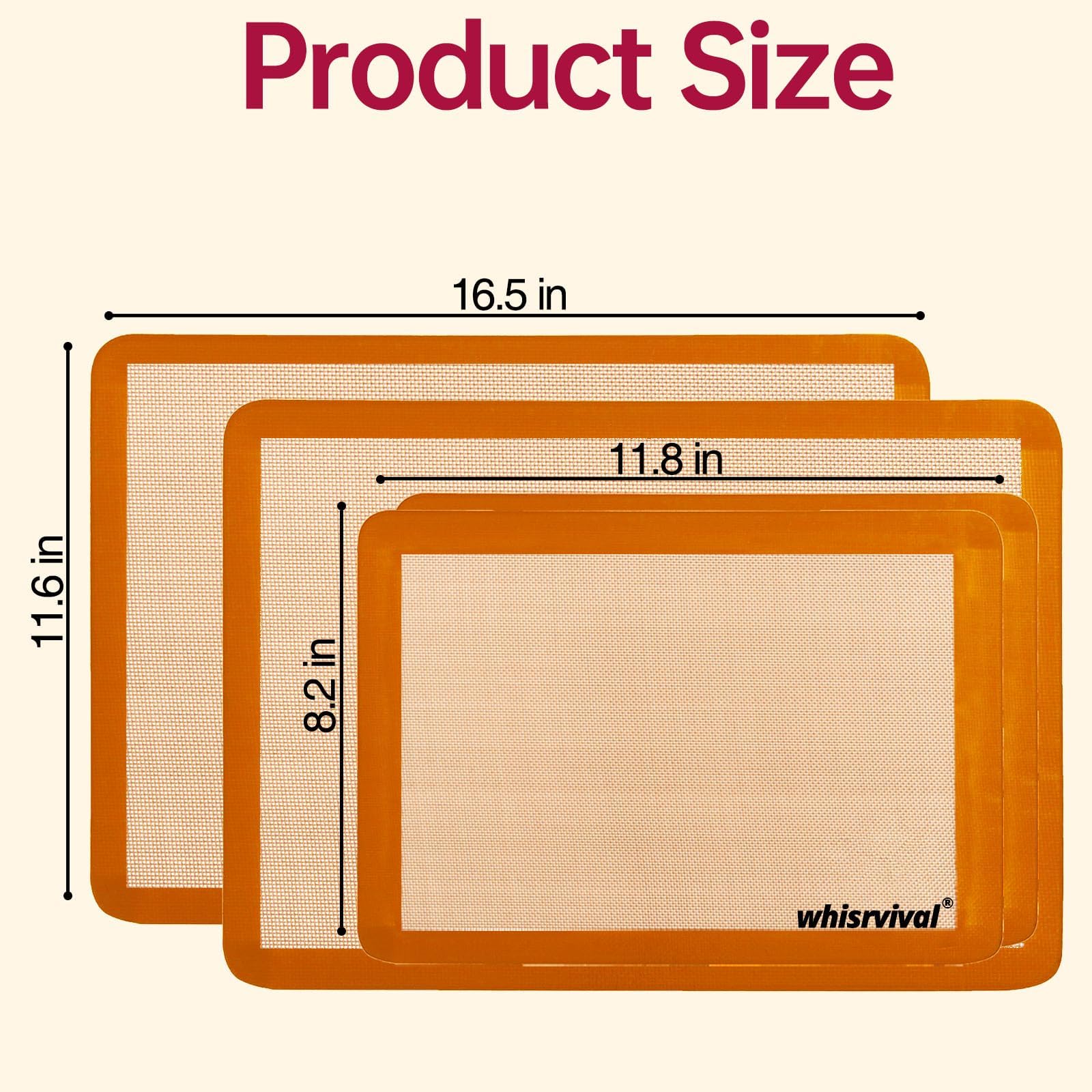 Whisrvival mat de silicona naranja tamaño medio para enrollar y guardar fácilmente.