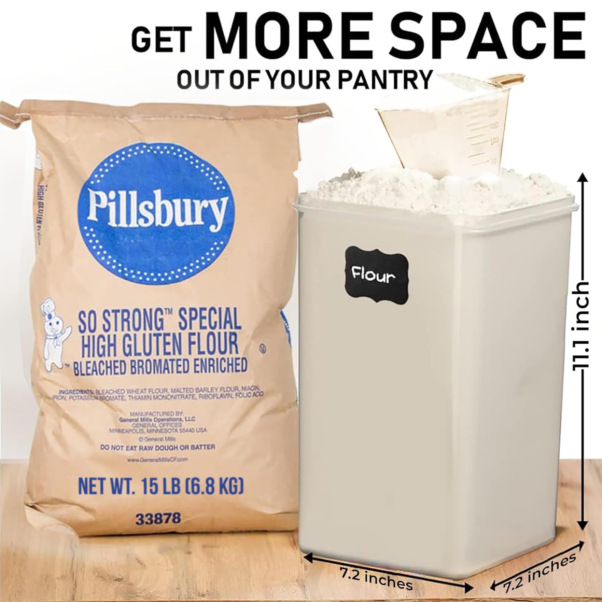 White Feather Supplies contenedor azúcar 6.5L con sello de silicona