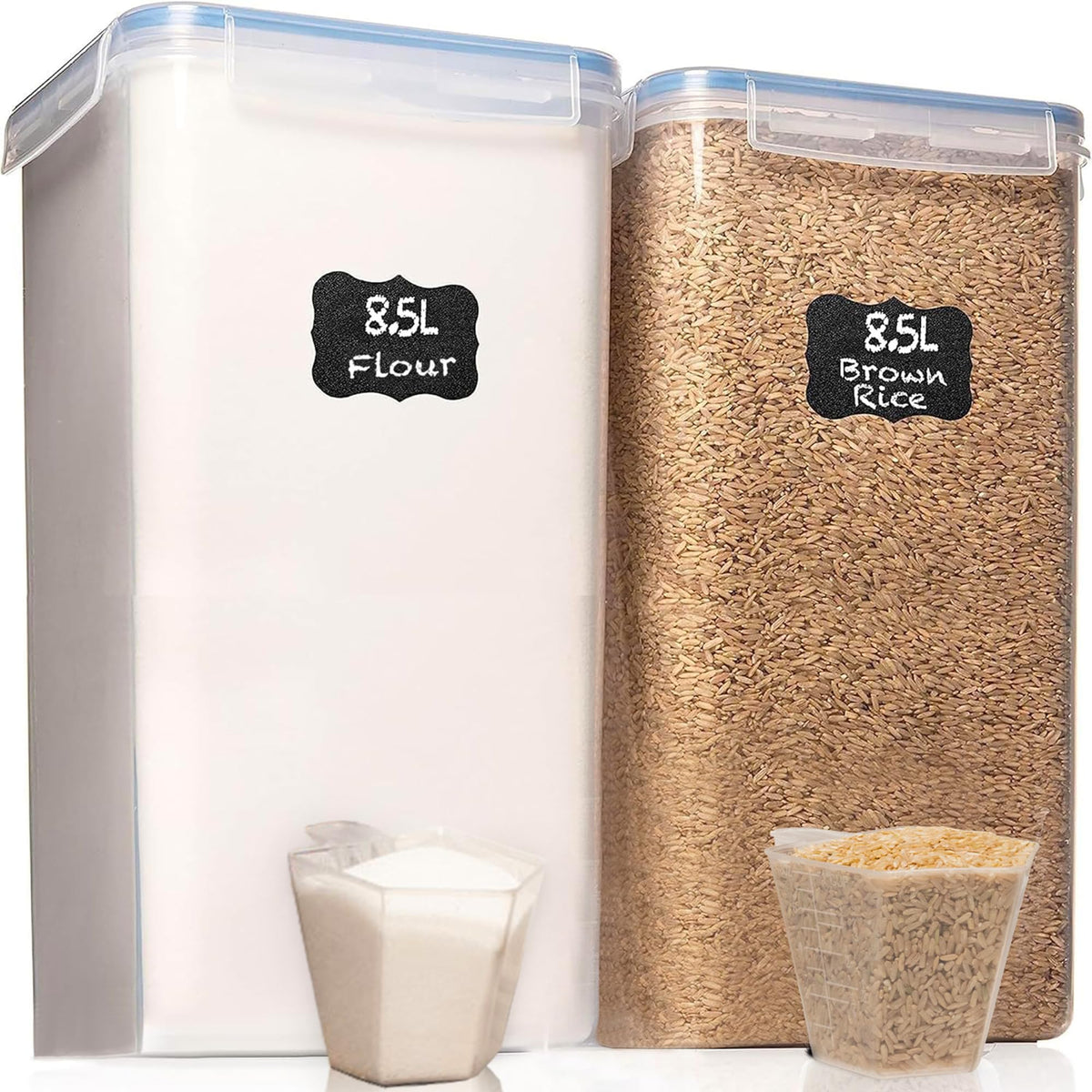 White Feather Supplies: contenedor de harina con tapa hermética para frescura