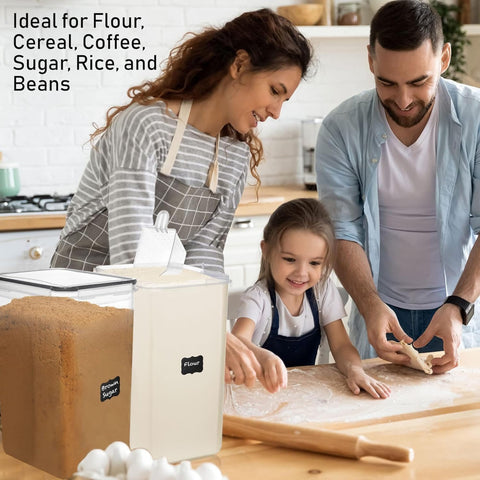 White Feather Supplies despensa apilable para optimizar espacio