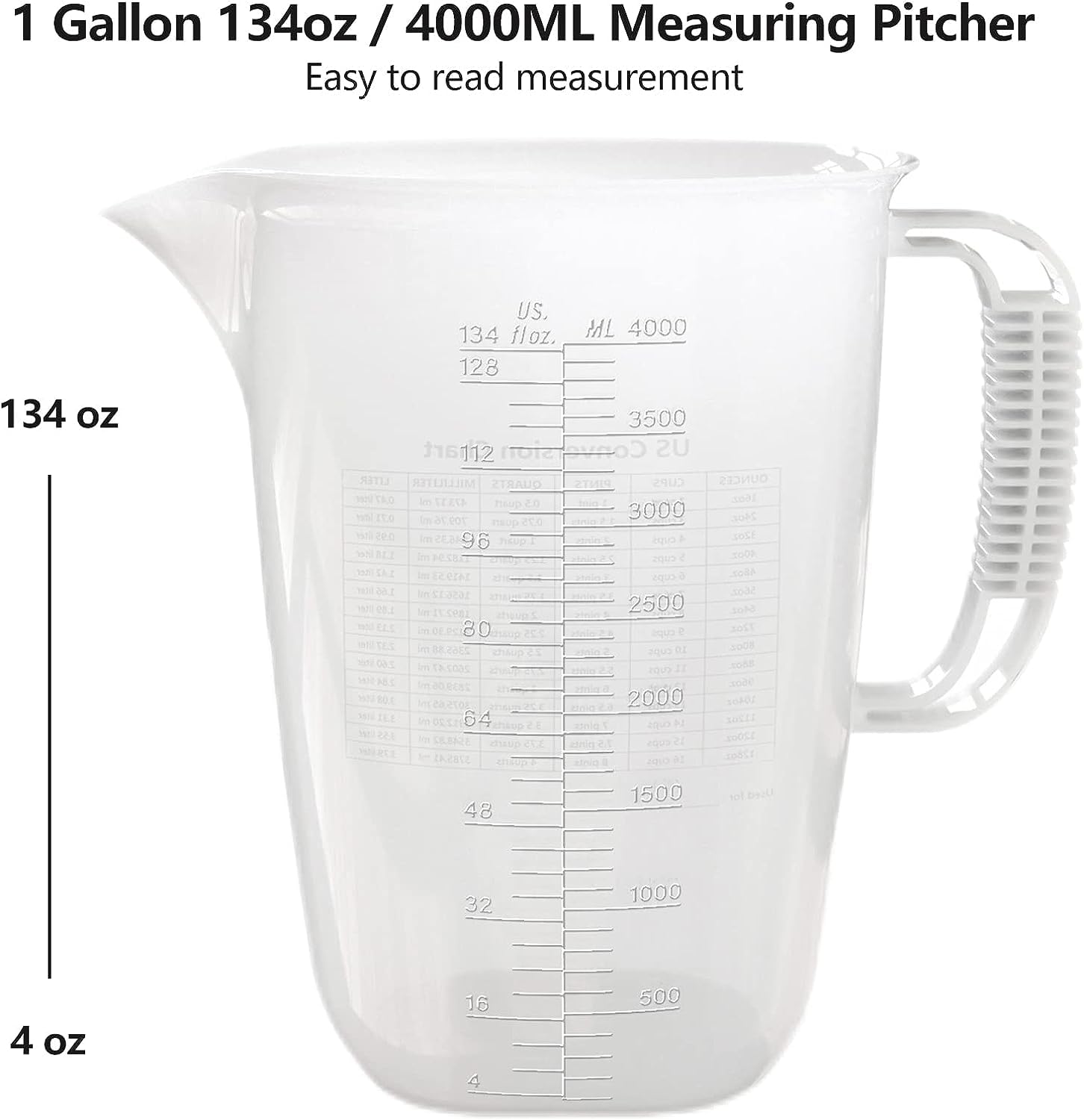 WhiteRhino capacidad extra galón 134oz para mezclar grandes volúmenes.