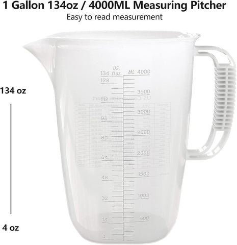 WhiteRhino capacidad extra galón 134oz para mezclar grandes volúmenes.