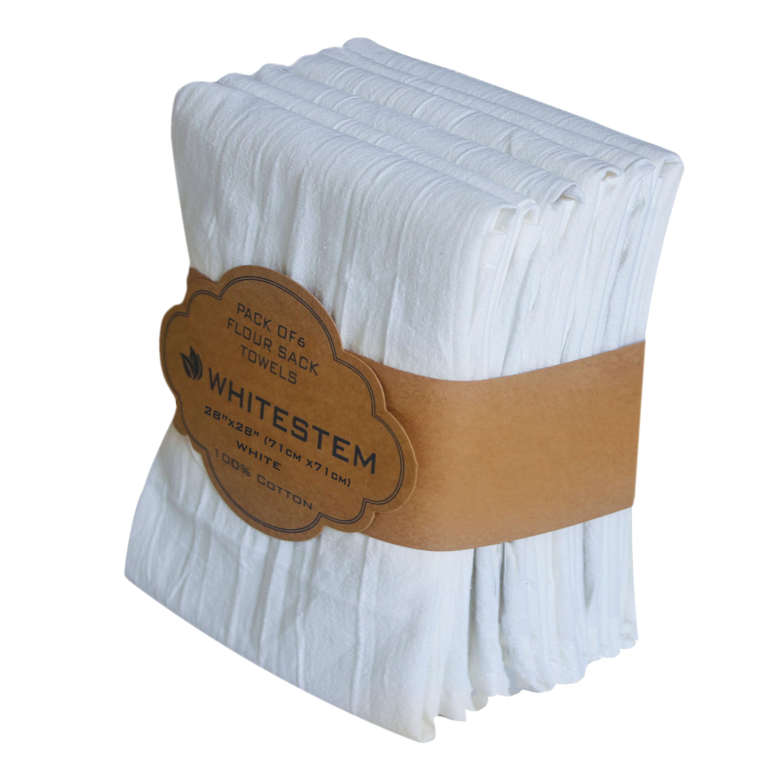 Whitestem toalla de harina 28x28 para secar cristalería y superficies.