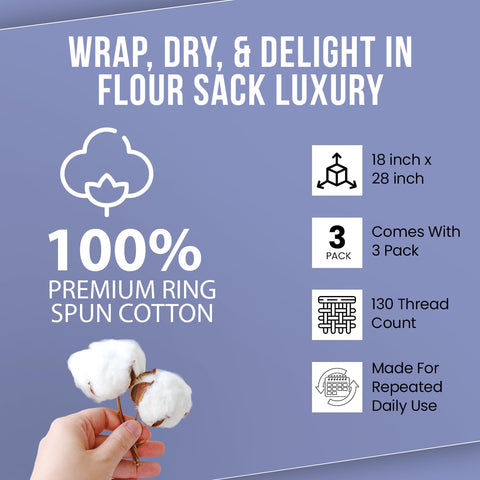WHITEWRAP: toallas con costuras reforzadas, duraderas para uso diario.