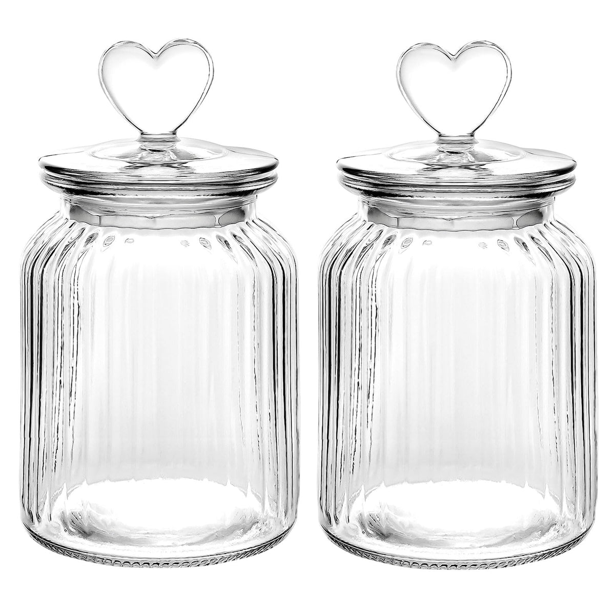 WHJY frasco de vidrio 32 oz con tapa en forma de corazón, ideal para dulces.