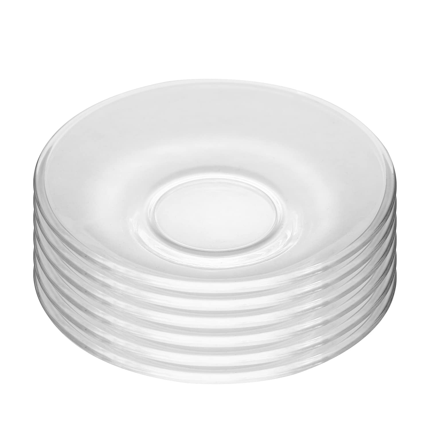 WHJY juego de seis platos de vidrio transparentes para postres con elegancia