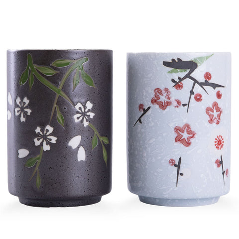 WHJY taza sin asa con patrón floral para té diario aromático