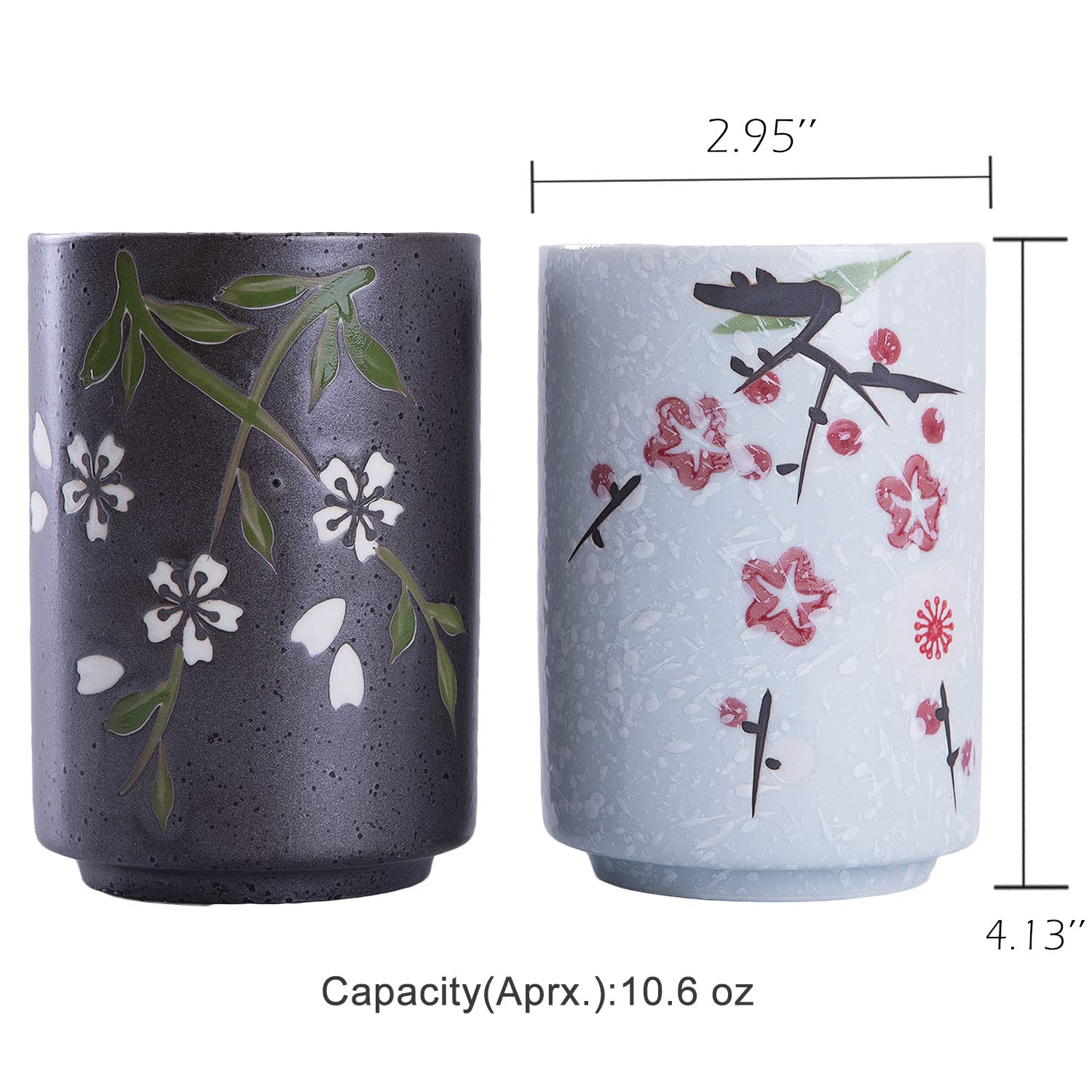 WHJY taza floral sin asa, apta para microondas y lavado rápido