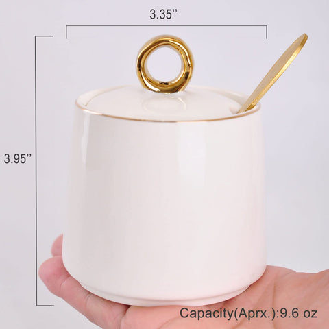 WHJY tazon ceramico blanco brillante con tapa, acabado facil de limpiar.
